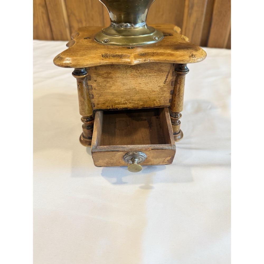 VTG Wood Dovetail Corners Coffee Grinder Hand Crank Mill Farmhouse Kitchen Decor - Picture 7 of 13